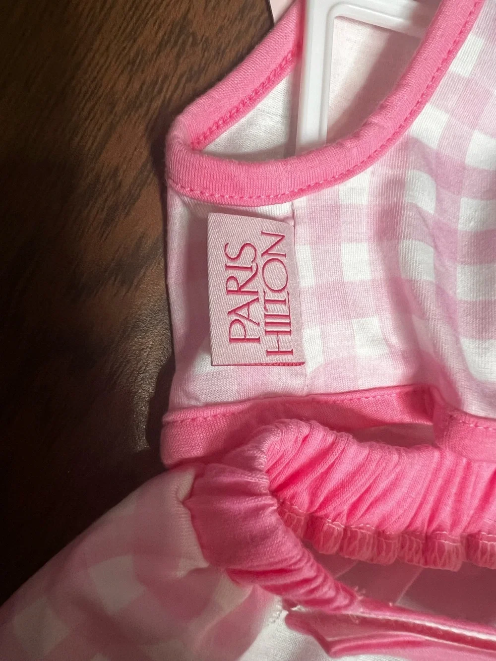 Paris Hilton Pet Apparel Dog Clothes Pink Gingham Set with Sunglasses XS